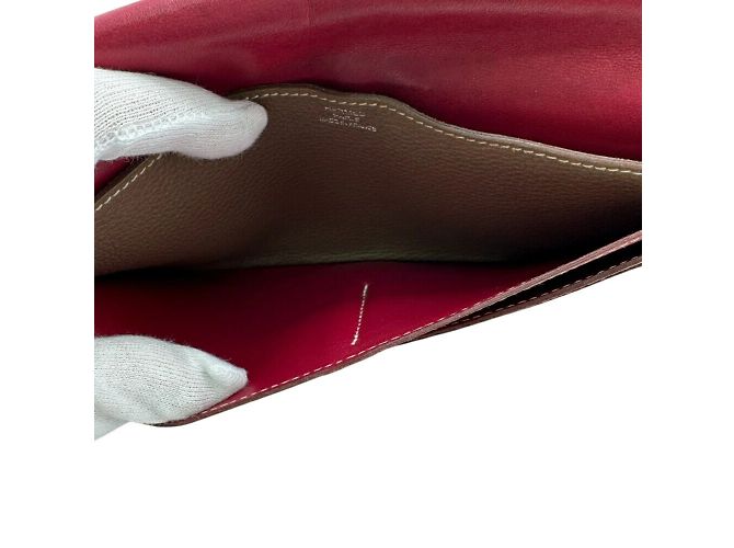 Cartera Larga Dogon de Hermès en Rojo Roja Gris pardo - vista 9