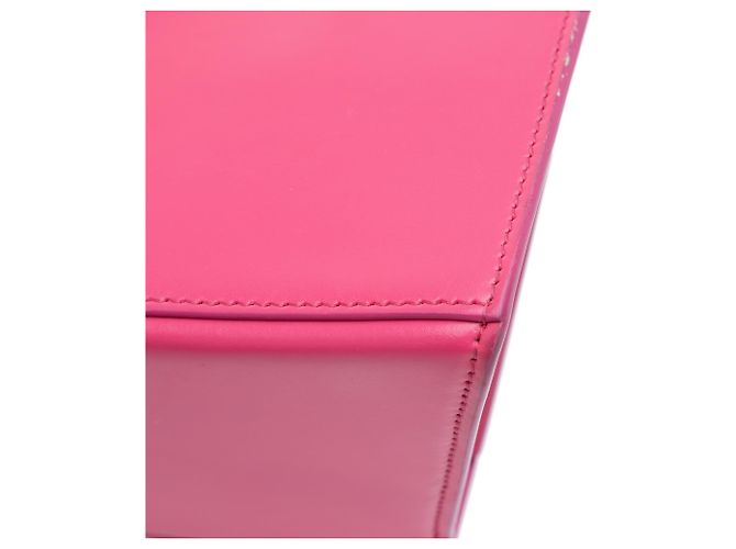 Borsa Hourglass piccola in pelle box lucida rosa di Balenciaga - vista 8