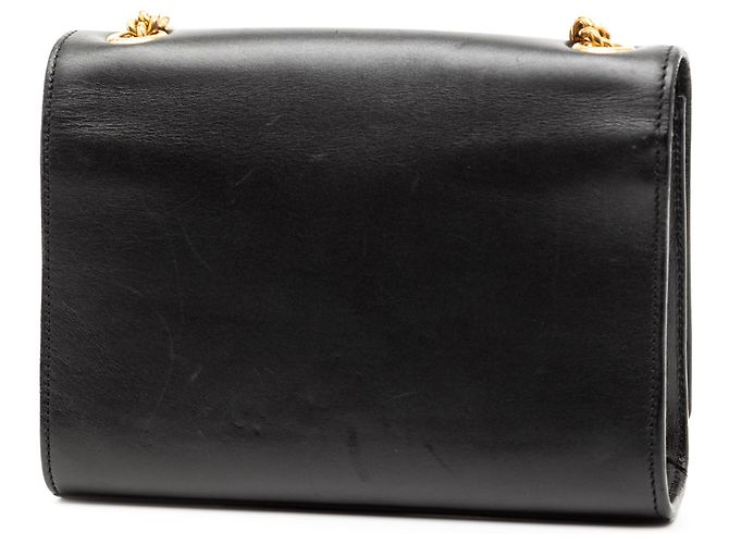 Crossbody Kate Monogram in vitello liscio nero con frange di Saint Laurent - vista 2