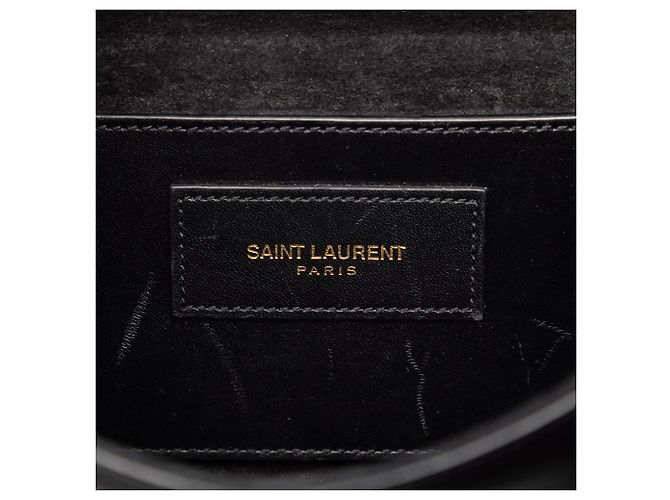 Crossbody Kate Monogram in vitello liscio nero con frange di Saint Laurent - vista 5