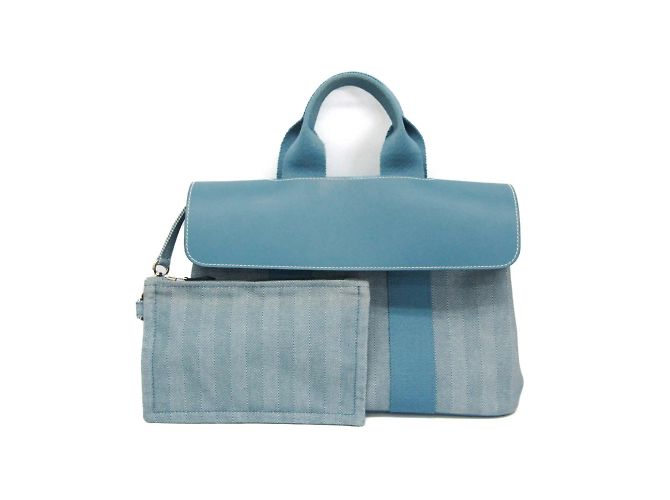 Hermès Valparaiso PM Handtasche Blau - Ansicht 2