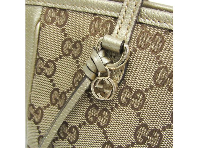 Borsa a mano Gucci GG Canvas Bree Small Beige D'oro - vista 8