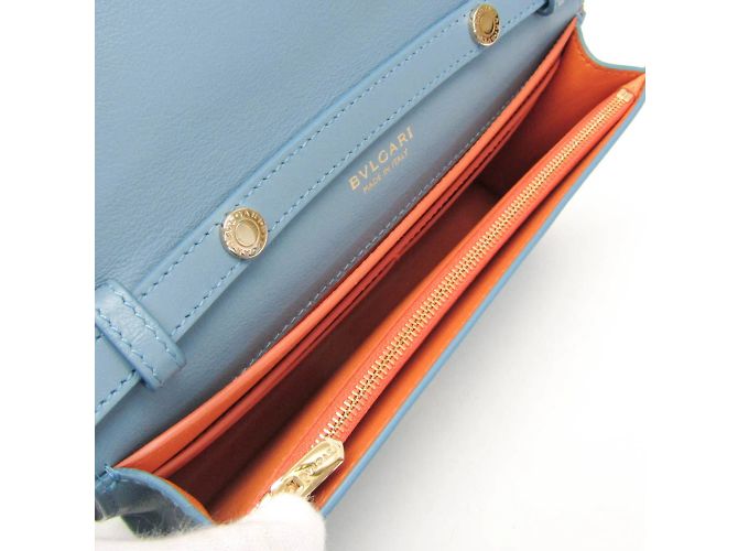 Bulgari Portafoglio a catena in pelle da donna Bvlgari INFINITUM Blu - vista 3
