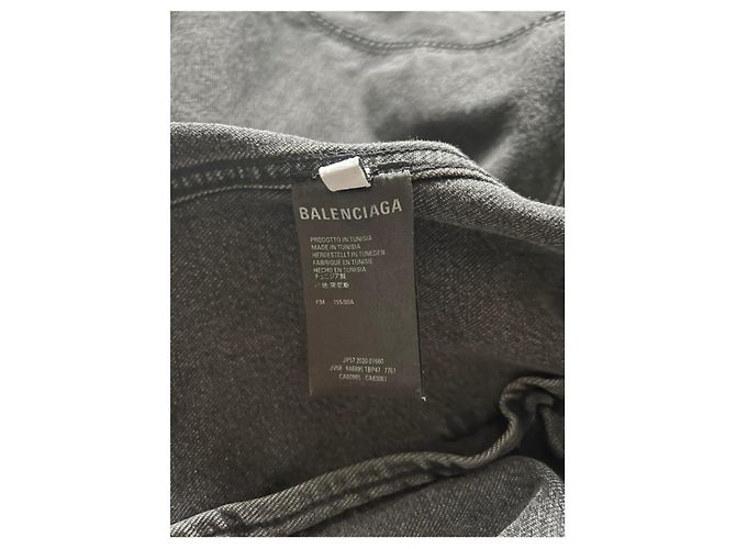 Balenciaga Notre Dame Jeansjacke Anthrazitgrau - Ansicht 3