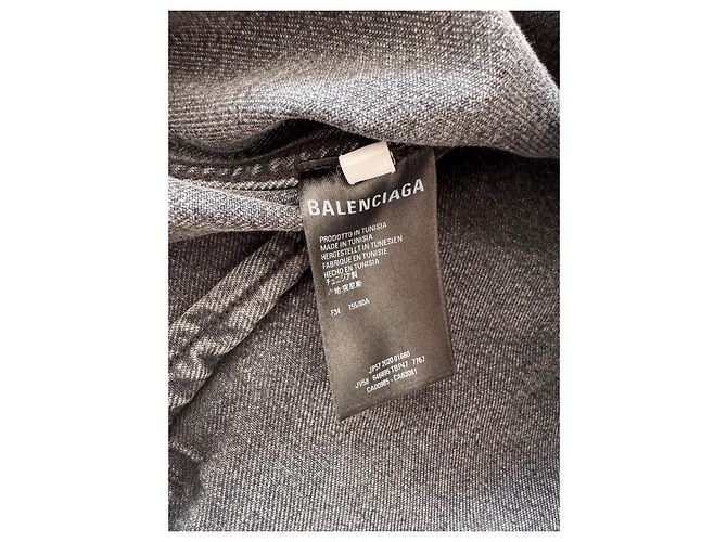 Balenciaga Notre Dame Jeansjacke Anthrazitgrau - Ansicht 4