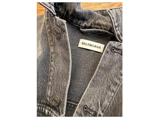 Balenciaga Notre Dame Jeansjacke Anthrazitgrau - Ansicht 5