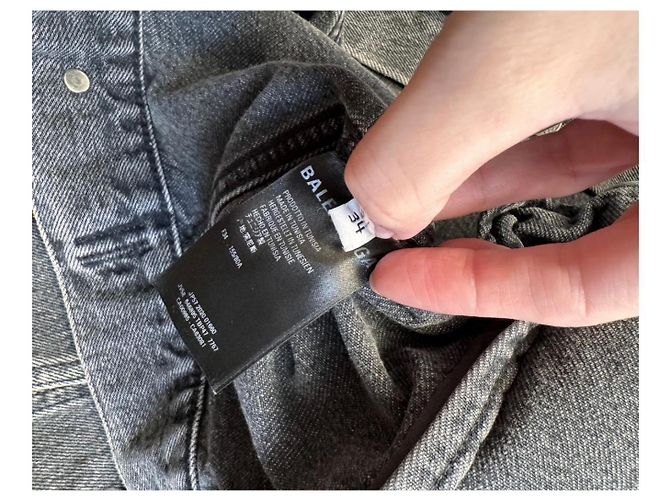 Balenciaga Notre Dame Jeansjacke Anthrazitgrau - Ansicht 7