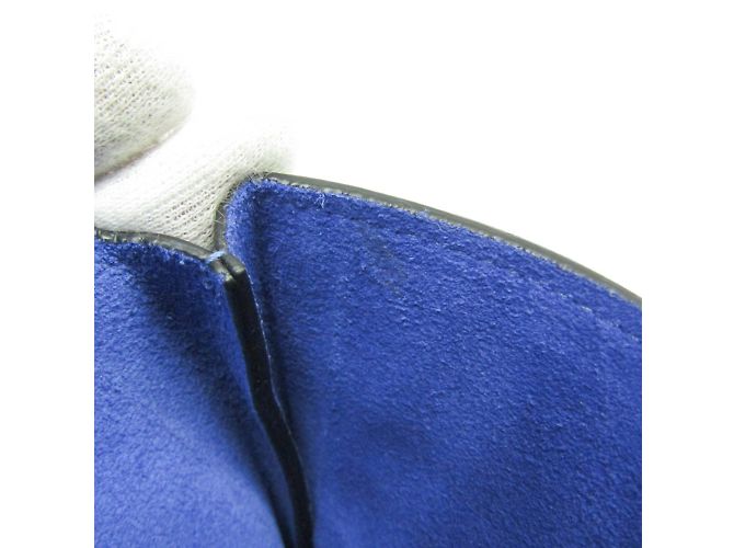 Portafoglio in pelle e suede bi-fold Bottega Veneta Nero Blu - vista 11
