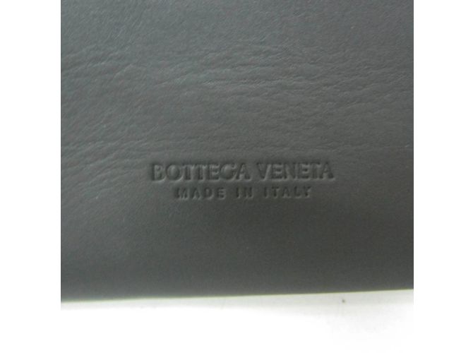 Portafoglio in pelle e suede bi-fold Bottega Veneta Nero Blu - vista 12