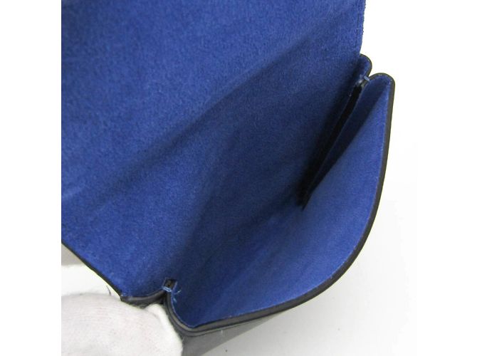 Portafoglio in pelle e suede bi-fold Bottega Veneta Nero Blu - vista 8