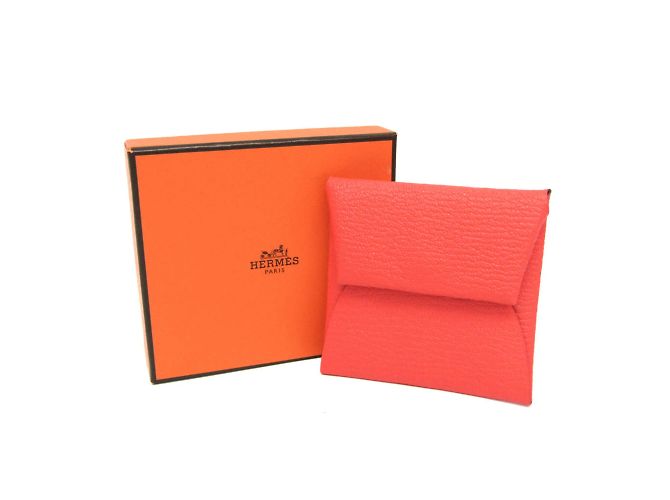Monedero Bastia Verso en cuero Chèvre de Hermès Rosa Beige - vista 2