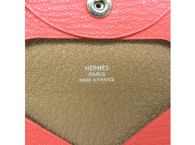 Monedero Bastia Verso en cuero Chèvre de Hermès Rosa Beige - vista 7