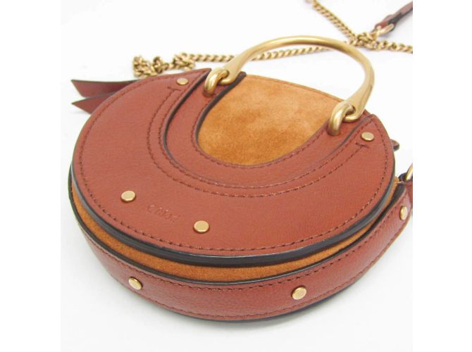 Bolsa de ombro de couro e camurça Chloé Pixie para mulheres Marrom - vista 4