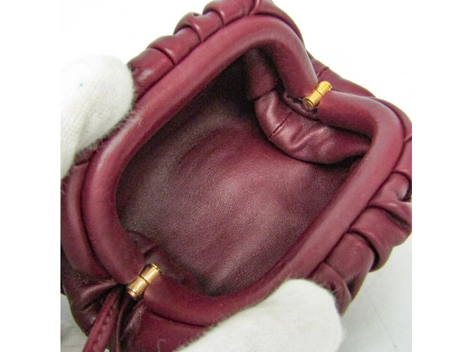 Monedero de cuero Bottega Veneta, Burdeos - vista 3
