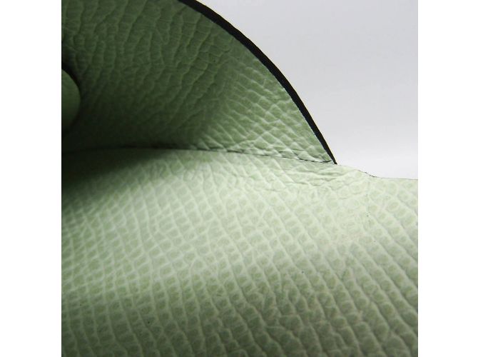 Tarjetero Hermès Calvi Duo Verso Azul marino Verde claro - vista 10