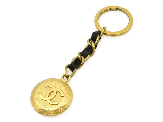 Portachiavi rotondo a catena Chanel Coco Mark CC Nero - vista 2