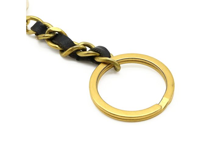 Portachiavi rotondo a catena Chanel Coco Mark CC Nero - vista 5