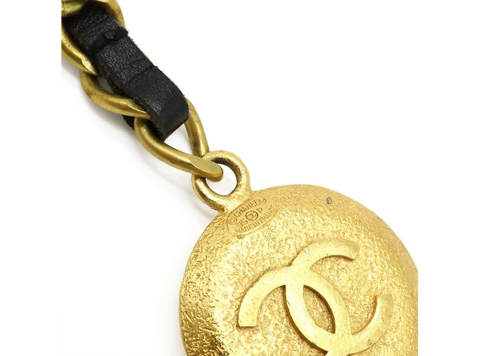 Portachiavi rotondo a catena Chanel Coco Mark CC Nero - vista 6