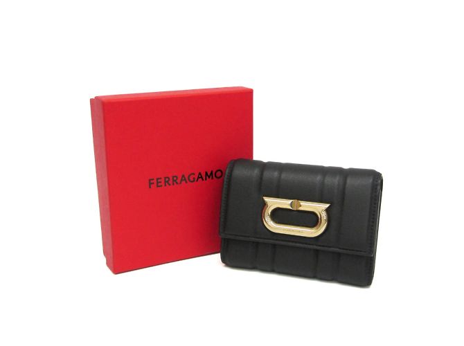 Cartera de cuero para mujer Gancini de Salvatore Ferragamo Negro - vista 2