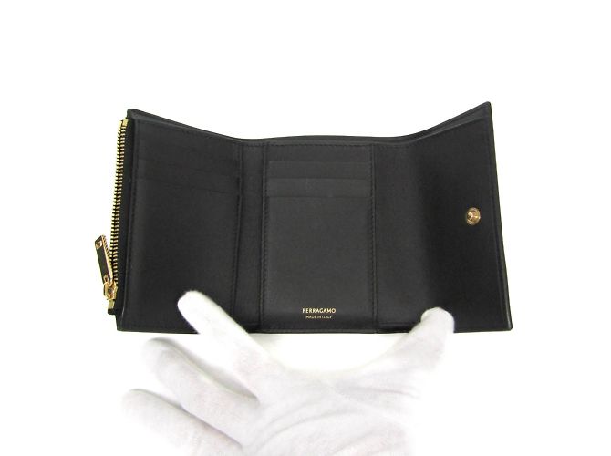 Cartera de cuero para mujer Gancini de Salvatore Ferragamo Negro - vista 4