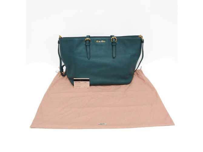 Borsa a spalla e tote in pelle donna Miu Miu VIT.DAINO RR1905 Verde - vista 2