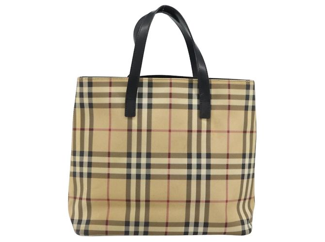 Burberry Nova Check Tote aus Canvas im kleinen Format Beige - Ansicht 2