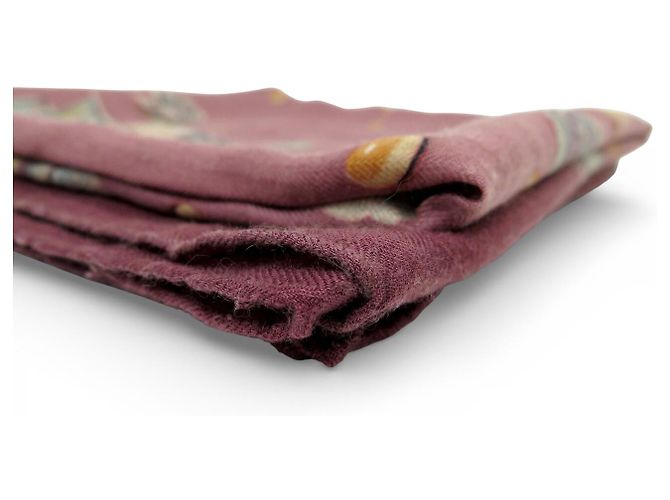 Hermès CHALE HERMES LA ROSEE FIORI ROSA 140 CM IN CACHEMIRE E SETA - vista 13