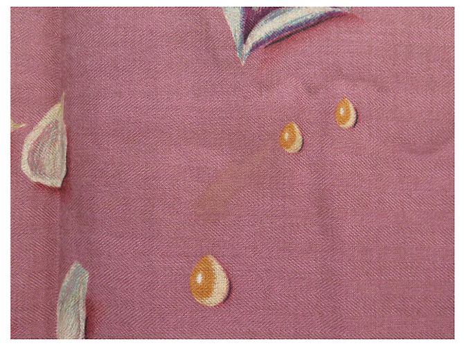 Hermès CHALE HERMES LA ROSEE FIORI ROSA 140 CM IN CACHEMIRE E SETA - vista 8
