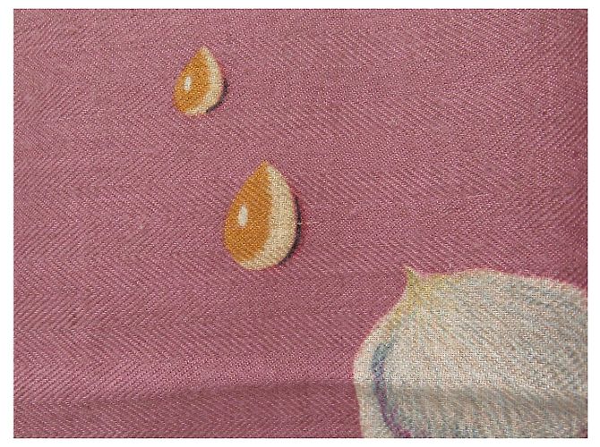 Hermès CHALE HERMES LA ROSEE FIORI ROSA 140 CM IN CACHEMIRE E SETA - vista 9