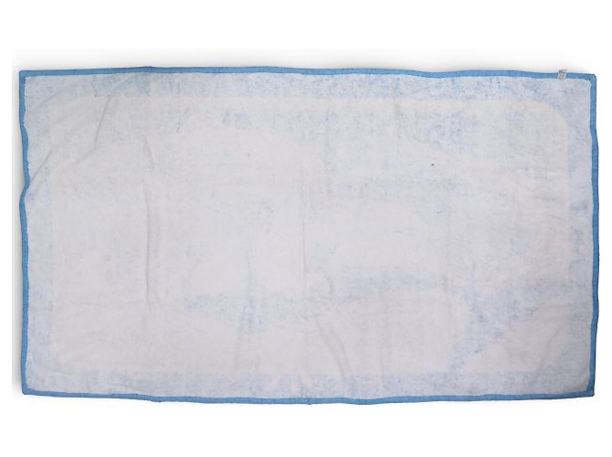 Hermès SERVIETTE DE PLAGE HERMES LES BALEINES GM TAPIS DE BAIN BLEU WHALE TOWEL - vue 5