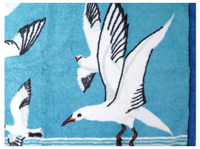 Hermès HERMES BEACH TOWEL LES MOUETTES PM 100 CM BLUE - view 3