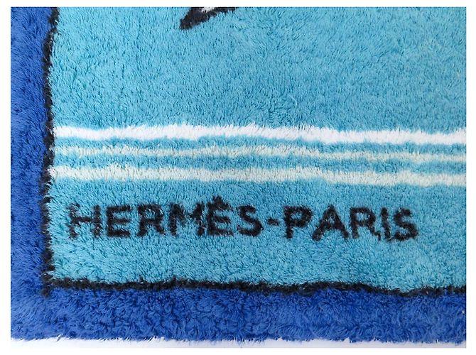 Hermès HERMES BEACH TOWEL LES MOUETTES PM 100 CM BLUE - view 4