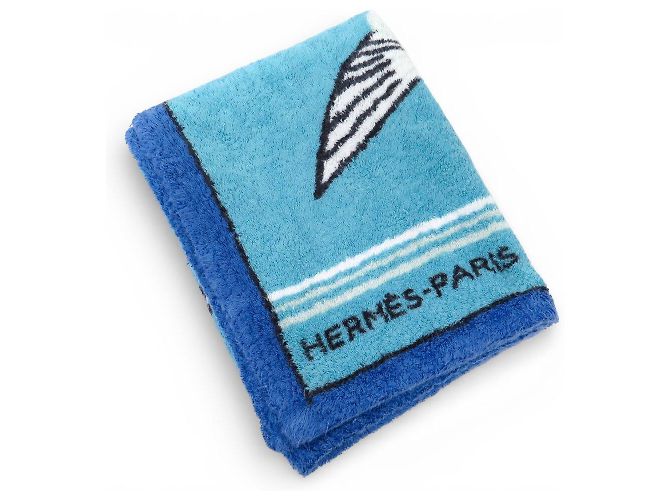 Hermès HERMES BEACH TOWEL LES MOUETTES PM 100 CM BLUE - view 6