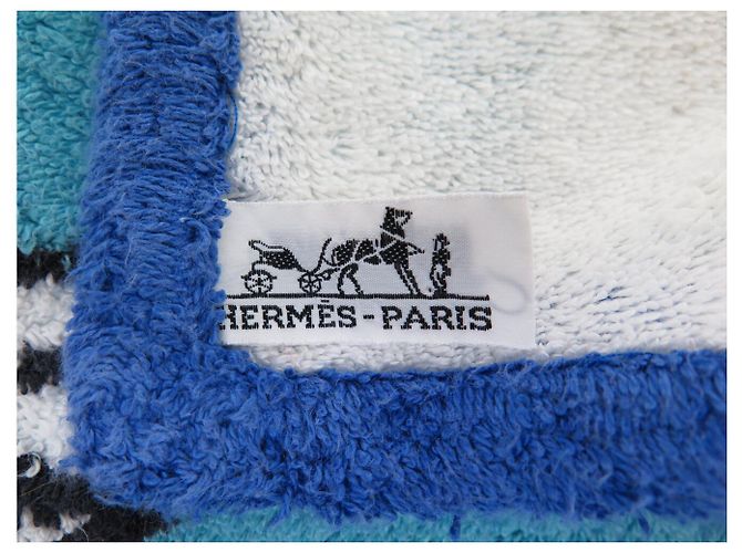 Hermès HERMES BEACH TOWEL LES MOUETTES PM 100 CM BLUE - view 8