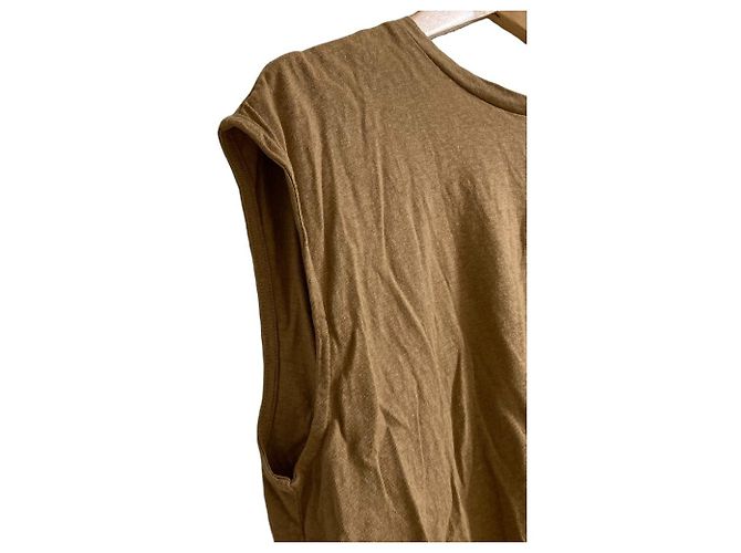 Autre Marque IENA Back Knot Linen Blend Pullover Bronze - view 3