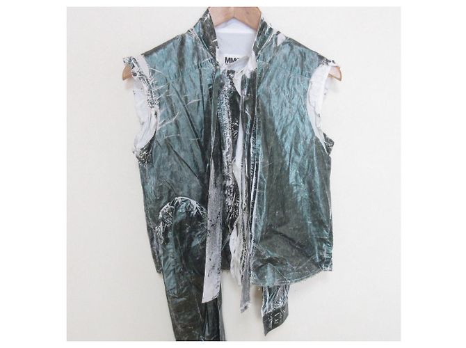 Maison Martin Margiela Blusa sin mangas de algodón Maison Margiela 22SS Verde - vista 3