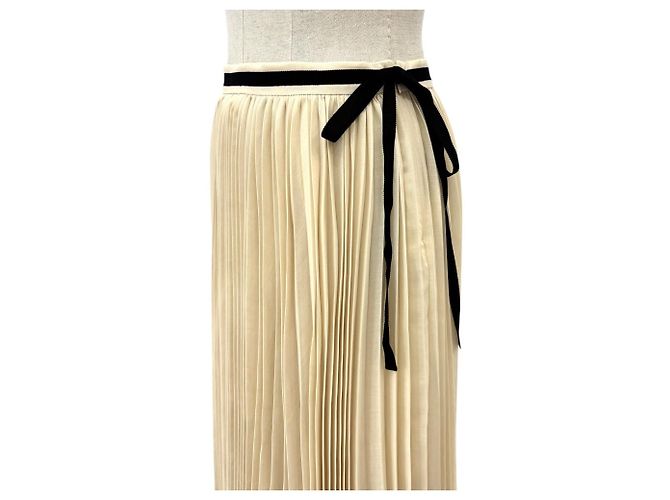 Autre Marque Falda larga de pliegues aleatorios de cinta CYCLAS Beige - vista 4