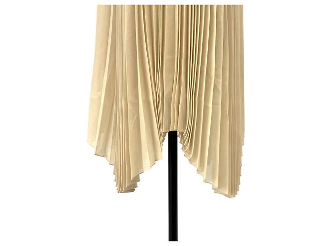 Autre Marque Falda larga de pliegues aleatorios de cinta CYCLAS Beige - vista 5
