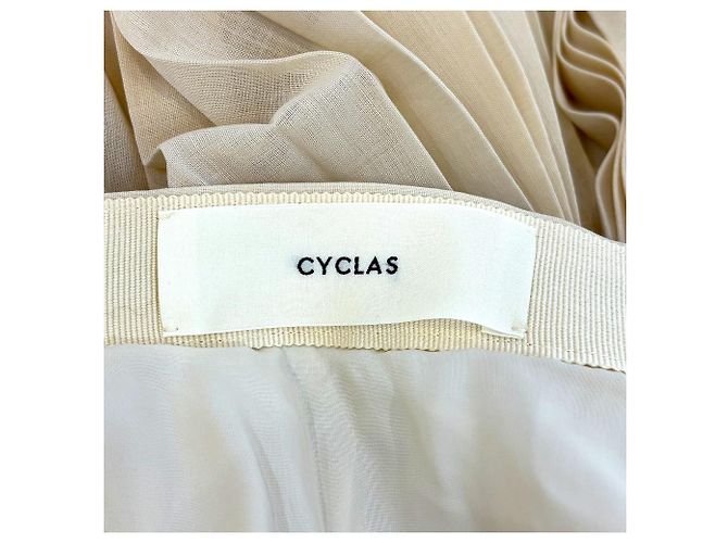Autre Marque Falda larga de pliegues aleatorios de cinta CYCLAS Beige - vista 7