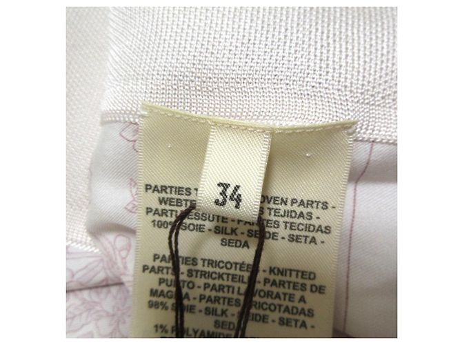 Cardigan largo de seda Brides de Gala en Fleurs de Hermès 34 Rosa - vista 18