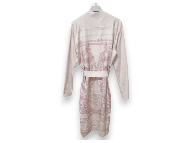 Cardigan largo de seda Brides de Gala en Fleurs de Hermès 34 Rosa - vista 2