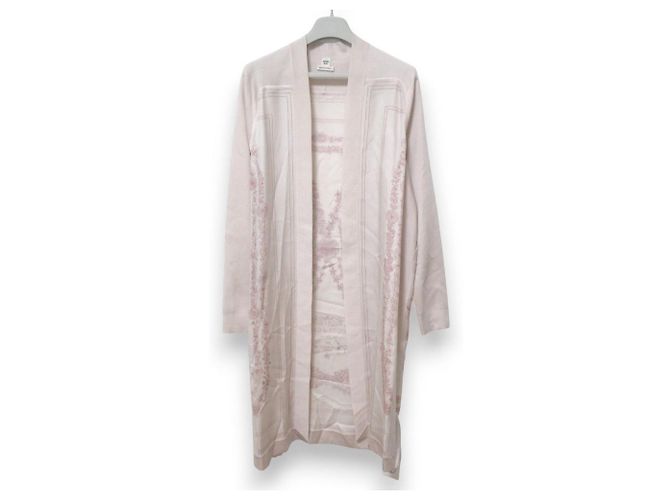 Cardigan largo de seda Brides de Gala en Fleurs de Hermès 34 Rosa - vista 3