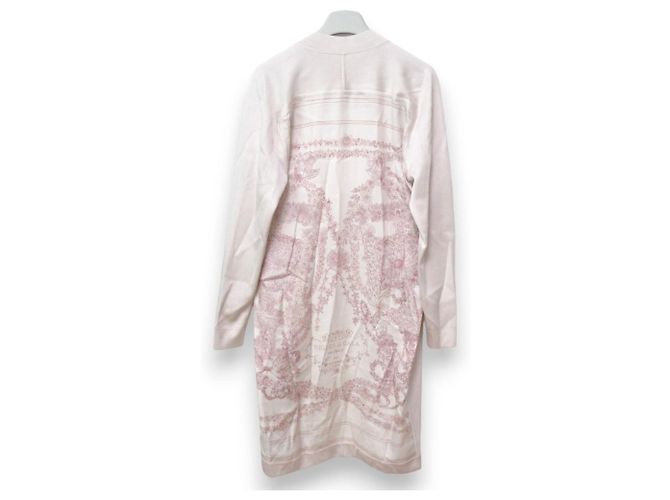 Cardigan largo de seda Brides de Gala en Fleurs de Hermès 34 Rosa - vista 4