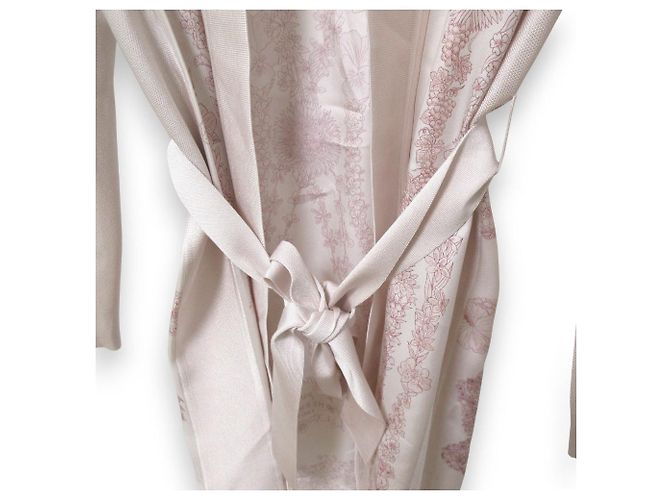 Cardigan largo de seda Brides de Gala en Fleurs de Hermès 34 Rosa - vista 5
