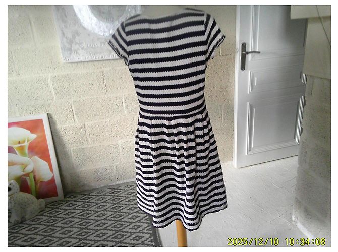 Abito a ruota Steffen Schraut blu navy e bianco cotone - vista 3