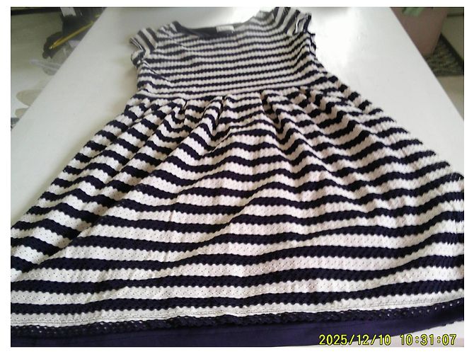 Abito a ruota Steffen Schraut blu navy e bianco cotone - vista 5