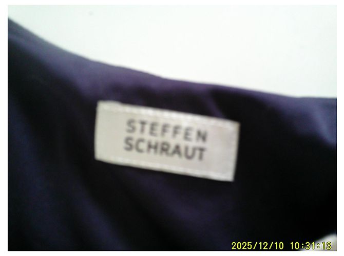 Abito a ruota Steffen Schraut blu navy e bianco cotone - vista 6
