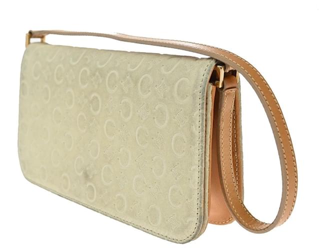 Céline Celine C Macadam Shoulder Suede Beige - vista 3