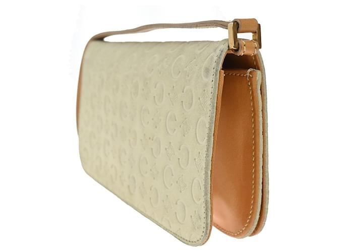 Céline Celine C Macadam Shoulder Suede Beige - vista 4