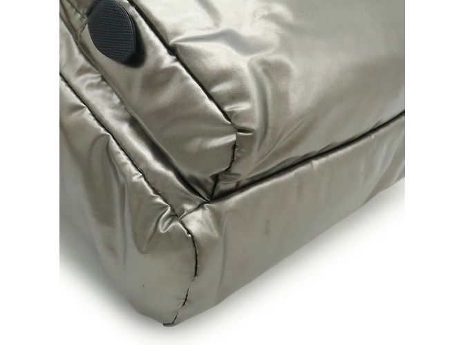 Prada Triangle Nylon Backpack Black Silver Silvery - view 4